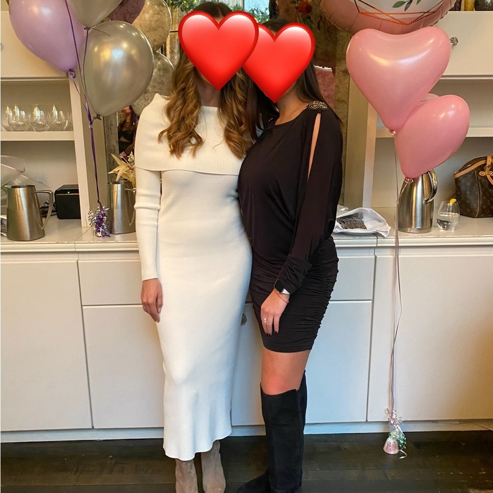 Elegant White Knit Autumn Cashmere Dress